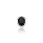 PINGENTE DE PRATA CRISTAL OVAL 27 PEDRAS