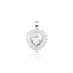 PINGENTE DE PRATA DELUXE GOTA COM 21 ZIRCONES CRAVEJADOS PEDRA PRINCIPAL 8 MM 20745
