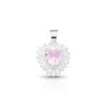 PINGENTE DE PRATA DELUXE GOTA COM 21 ZIRCONES CRAVEJADOS PEDRA PRINCIPAL 8 MM 20745