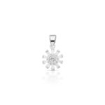 PINGENTE DE PRATA DELUXE PIZZA COM 22 ZIRCONES CRAVEJADOS 18681