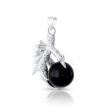 PINGENTE DE PRATA MASCULINO GARRA 26 X 21MM COM 1 ONIX CRAVEJADO 21694