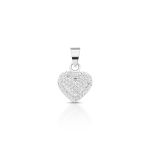 PINGENTE DE PRATA PAVE CORAÇÃO COM 72 ZIRCONES CRAVEJADOS 20734