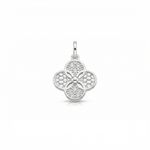 PINGENTE DE PRATA PAVE FLOR COM TELA  500967