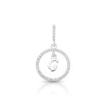 PINGENTE DE PRATA PAVE LETRA CÍRCULO G COM 36 ZIRCONES CRAVEJADOS 21257