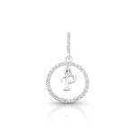 PINGENTE DE PRATA PAVE LETRA CÍRCULO P COM 36 ZIRCONES CRAVEJADOS 21265