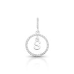 PINGENTE DE PRATA PAVE LETRA CÍRCULO S COM 36 ZIRCONES CRAVEJADOS 21267