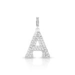 PINGENTE DE PRATA PAVE LETRA GRANDE A COM 69 ZIRCONES CRAVEJADOS 21615