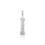 PINGENTE DE PRATA PAVE LETRA GRANDE I COM 35 ZIRCONES CRAVEJADOS 21623