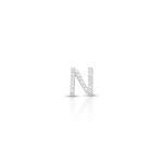 PINGENTE DE PRATA PAVE LETRA PEQUENA N 8 MM COM 18 ZIRCONES CRAVEJADOS 19409