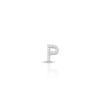 PINGENTE DE PRATA PAVE LETRA PEQUENA P 8MM 19413