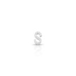 PINGENTE DE PRATA PAVE LETRA PEQUENA S 8MM COM 14 ZIRCONES CRAVEJADOS 19417