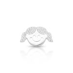 PINGENTE DE PRATA PAVE MENINA COM 38 ZIRCONES CRAVEJADOS 19433