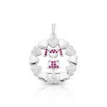 PINGENTE DE PRATA PAVE MENINA COM 89 ZIRCONES CRAVEJADOS + NANO STONES 19498