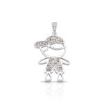 PINGENTE DE PRATA PAVE MENINO COM 64 ZIRCONES CRAVEJADOS 22064