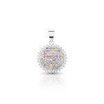 PINGENTE DE PRATA PAVE REDONDO COM 86 ZIRCONES CRAVEJADOS 22039
