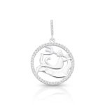PINGENTE DE PRATA PAVE SIGNO AQUARIO COM 49 ZIRCONES CRAVEJADOS 21250