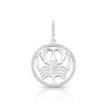 PINGENTE DE PRATA PAVE SIGNO CÂNCER COM 49 ZIRCONES CRAVEJADOS 21244