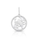 PINGENTE DE PRATA PAVE SIGNO ESCORPIÃO COM 49 ZIRCONES CRAVEJADOS 21248