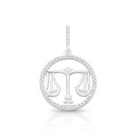 PINGENTE DE PRATA PAVE SIGNO LIBRA COM 49 ZIRCONES CRAVEJADOS 21247