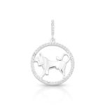 PINGENTE DE PRATA PAVE SIGNO TOURO COM 49 ZIRCONES CRAVEJADOS 21242