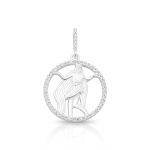 PINGENTE DE PRATA PAVE SIGNO VIRGEM COM 49 ZIRCONES CRAVEJADOS 21246