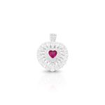 PINGENTE DE PRATA PEDRA PRINCIPAL CRSTAL G MM VERMELHO RUBI 51 ZIRCONES  20728