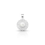PINGENTE DE PRATA REDONDO COM BAGUETES PÉROLA SHELL DE 6.0 MM COM 19 ZIRCONES CRAVEJADOS 21712