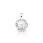PINGENTE DE PRATA REDONDO COM PAVE PÉROLA SHELL DE 9.0 MM COM 54 ZIRCONES CRAVEJADOS 21722