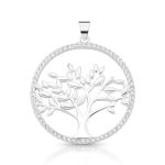 PINGENTE DE PRATA RELIGIOSO ARVORE DA VIDA COM 65 ZIRCONES CRAVEJADOS 21508