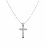 PINGENTE DE PRATA RELIGIOSO CRUZ COM 50 PEDRAS CRAVEJADAS