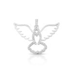 PINGENTE DE PRATA RELIGIOSO ESPIRITO SANTO 24 MM X 33 MM COM 49 ZIRCONES CRAVEJADOS 20790