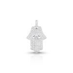 PINGENTE DE PRATA RELIGIOSO MAO  70 ZIRCONES