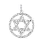 PINGENTE DE PRATA RELIGIOSO MAO ESTRELA DE DAVI 91 ZIRCONES