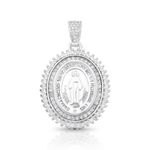 PINGENTE DE PRATA RELIGIOSO NOSSA SENHORA 24 MM X 33 MM COM 98 ZIRCONES CRAVEJADOS 20782