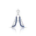 PINGENTE DE PRATA RELIGIOSO NSRA APARECIDA 28 MM COM 24 ZIRCONES CRAVEJADOS 20776
