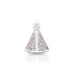 PINGENTE DE PRATA RELIGIOSO NSRA APARECIDA COM 60 ZIRCONES CRAVEJADOS 22070