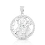 PINGENTE DE PRATA RELIGIOSO SÃO BENTO VAZADO 28 MM COM 81 ZIRCONES CRAVEJADOS 20774