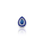 PINGENTE ESMALTADO AZUL GOTA COM 17 ZIRCONES