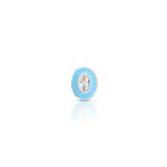 PINGENTE ESMALTADO AZUL OVAL COM 1 ZIRCONE