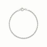PULSEIRA DE PRATA CORDA DIAMANTADA F030 19 CM