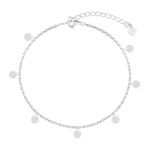 PULSEIRA DE PRATA LISO CÍRCULOS 17CM DE COMPRIMENTO + 5CM DE EXTENSOR 19117