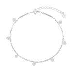 PULSEIRA DE PRATA LISO CORAÇÕES 17CM DE COMPRIMENTO + 5CM DE EXTENSOR 19126