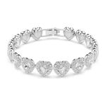 PULSEIRA DE PRATA PAVE CORACOES 18 CM
