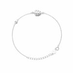 PULSEIRA DE PRATA PAVE FOLHA 15 + 5 CM 500976