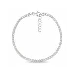 PULSEIRA DE PRATA RIVIEIRA 43 ZIRCONES REDONDAS COM 4 MM E 17 + 5 CM DE EXTENSÃO