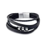 PULSEIRA MASCULINA COURO ACO 21793