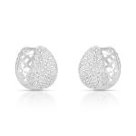 ARGOLA DE PRATA BOJUDA COM 186 ZIRCONES CRAVEJADOS