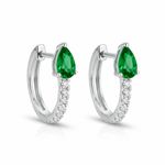 ARGOLA DE PRATA COM SOLITARIO GOTA ESMERALDA 500960