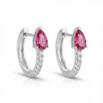 ARGOLA DE PRATA COM SOLITARIO GOTA ROSA 500961