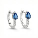 ARGOLA DE PRATA COM SOLITARIO GOTA SAFIRA 500959